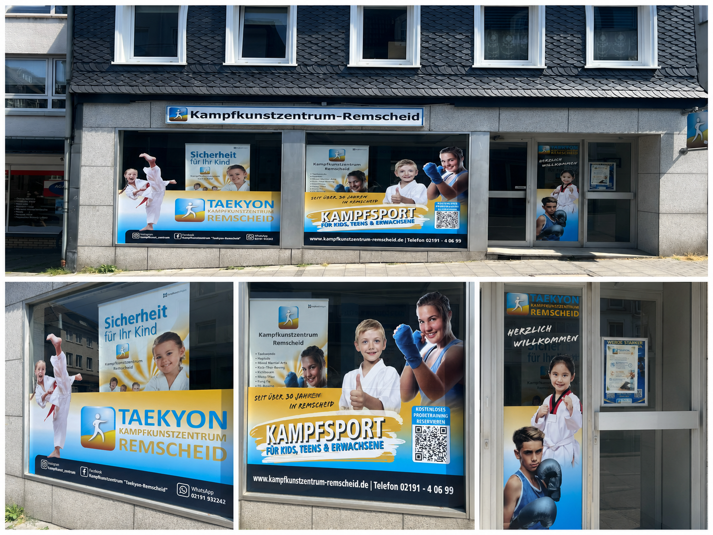 Schaufensterbeschriftung Kampfkunstzentrum Remscheid Kampfkunstzentrum Remscheid